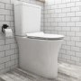 Grade A1 - Indiana Rimless Comfort Height CC WC and Soft Close Slim Seat and Detroit Wall Hung Basin Suite