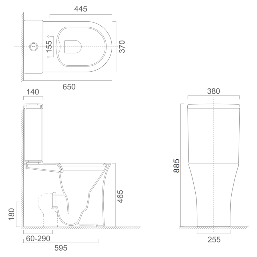 Comfort Height Close Coupled Toilet and Basin with Tap & Waste Cloakroom Suite - Indiana
