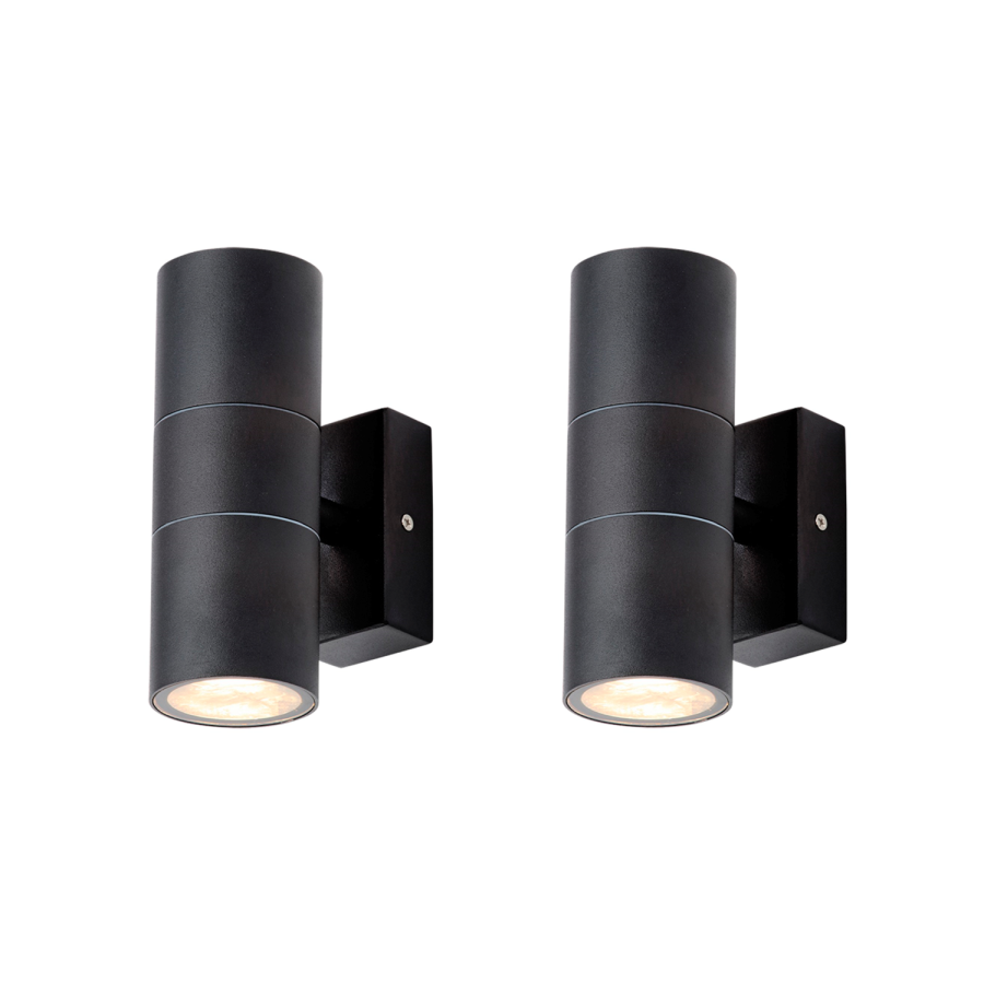 Set of 2 Black Bathroom Wall Lights - Alcor