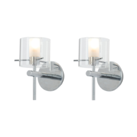 Set of 2 Chrome Bathroom Wall Lights - Gene