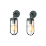 Set of 2 Black Cage Style Bathroom Wall Lights - Camden