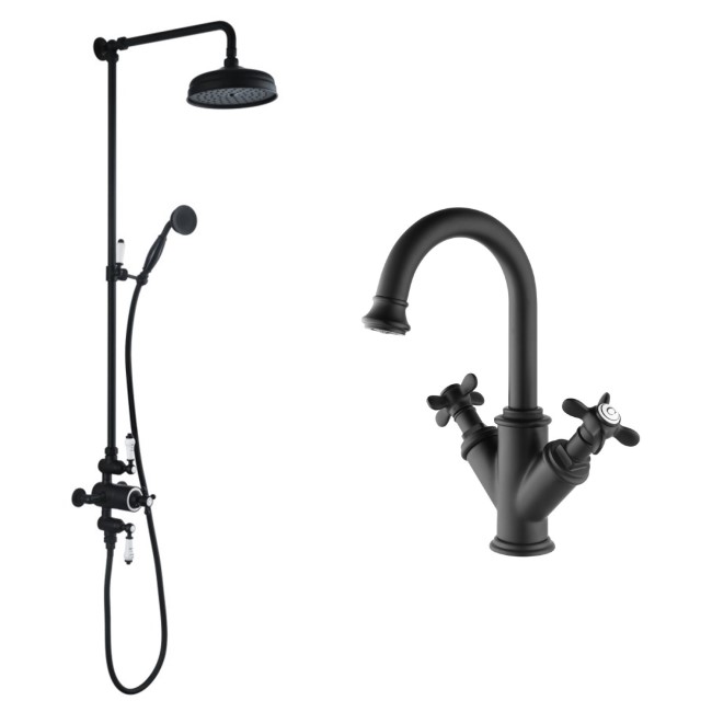 Black Shower and Tap Pack - Camden
