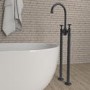 GRADE A2 - Black Freestanding Bath Mixer Tap - Camden