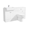 1500mm White Toilet and Sink Unit with Storage Unit and Round Toilet - Harper