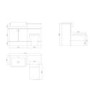 1200mm White Toilet and Sink Unit with Square Toilet - Harper