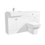 1500mm White Toilet and Sink Unit with Storage Unit and Square Toilet - Harper