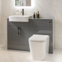 BUN/BeBa_25982/76974 1200mm Grey Toilet and Sink Unit with Round Toilet - Harper