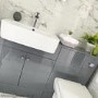 Grade A1 - 670mm Grey Freestanding Vanity Unit with Basin - Harper