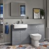 1500mm Grey Toilet and Sink Unit with Storage Unit and Round Toilet - Harper