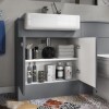 1500mm Grey Toilet and Sink Unit with Storage Unit and Round Toilet - Harper