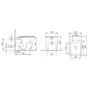 1500mm Grey Toilet and Sink Unit with Storage Unit and Round Toilet - Harper