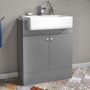 Grade A1 - 670mm Grey Freestanding Vanity Unit with Basin - Harper