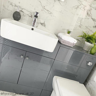 Grade A1 - 670mm Grey Freestanding Vanity Unit with Basin - Harper