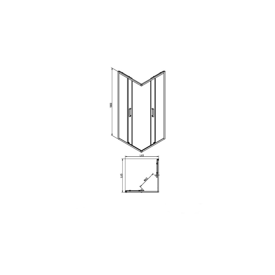 900mm Square Shower Enclosure with Sliding Corner Entry & Tray - Juno