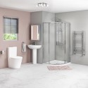 BUN/BeBa_25998/78114 Carina 900x900mm Quadrant Enclosure with Newport Toilet and Basin Suite