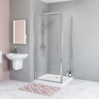 900 x 800mm Rectangular Hinged Shower Enclosure with Tray - Juno