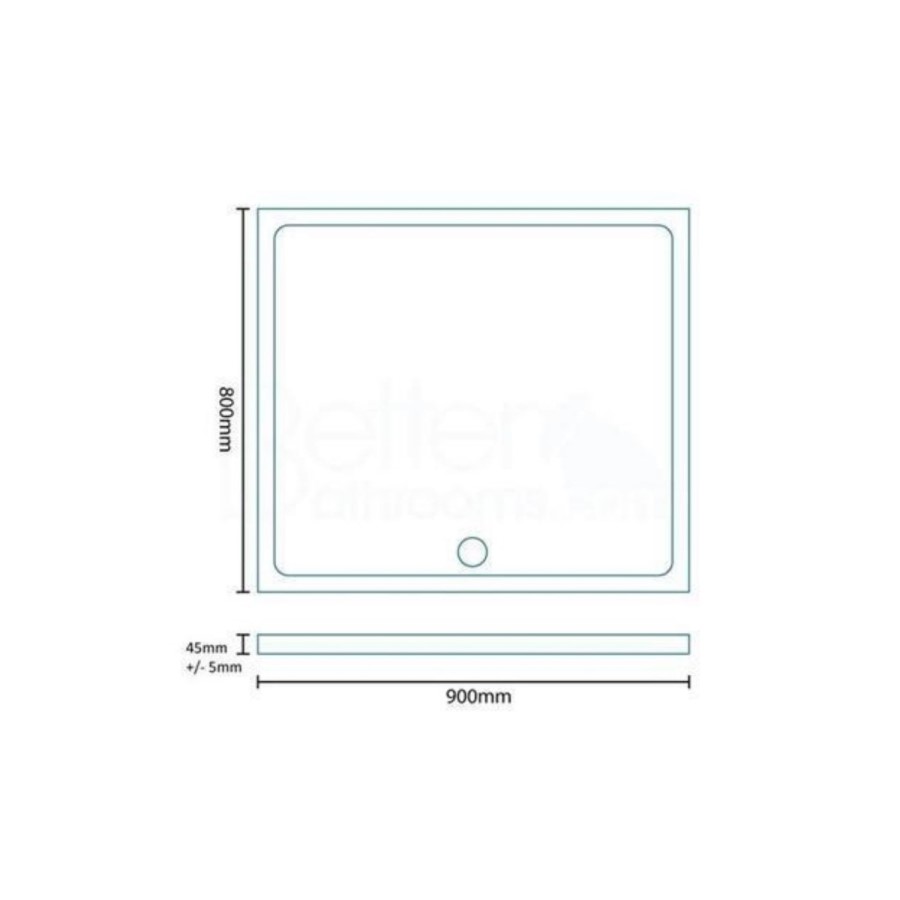 900 x 800mm Rectangular Hinged Shower Enclosure with Tray - Juno