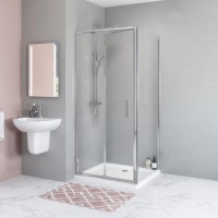 760mm Square Bi-Fold Shower Enclosure with Tray - Juno