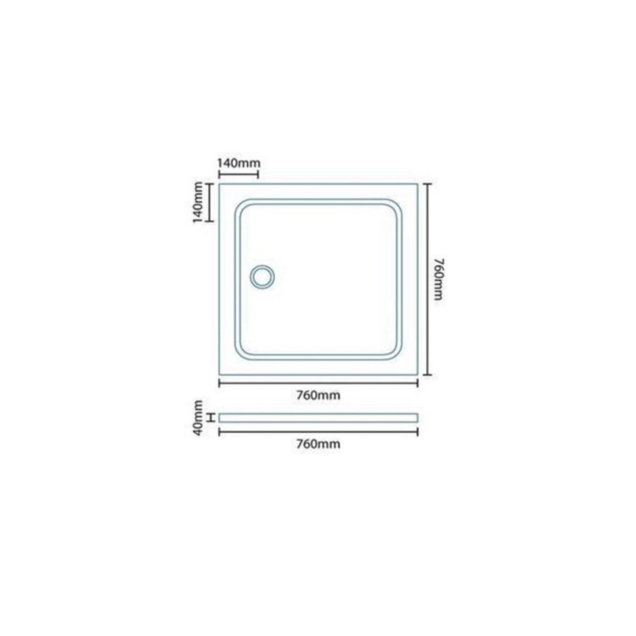760mm Square Bi-Fold Shower Enclosure with Tray - Juno
