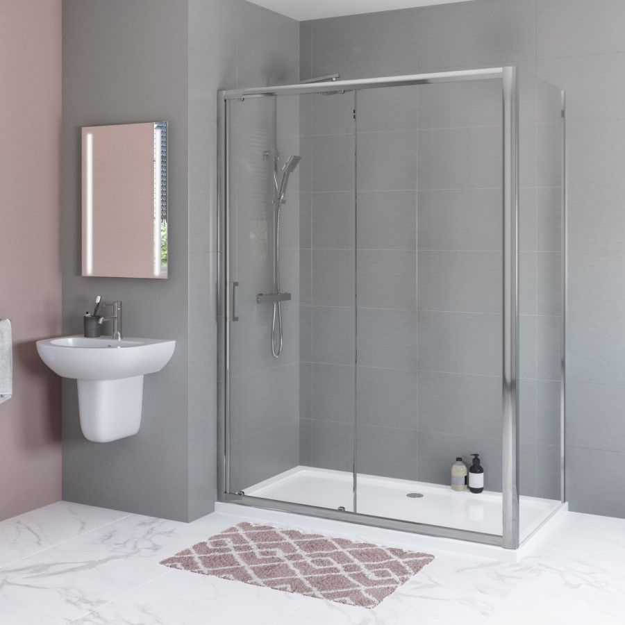 1100 x 760mm Rectangular Sliding Shower Enclosure - Juno