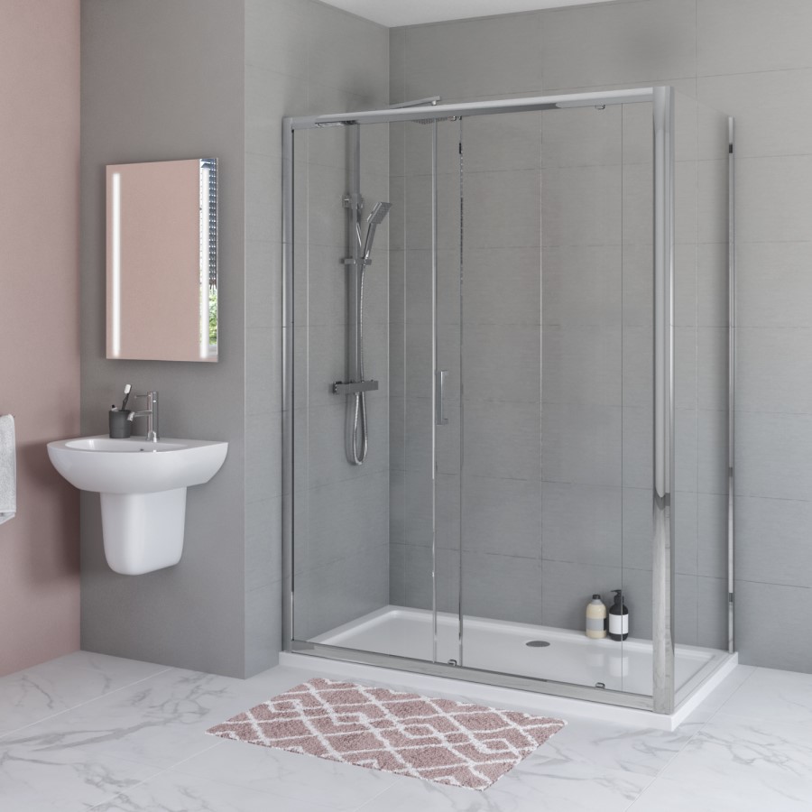 1100 x 760mm Rectangular Sliding Shower Enclosure - Juno