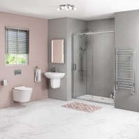 Juno 1100mm Sliding Door Newport Wall Hung Toilet and Semi Pedestal Basin Suite Juno 1100mm Sliding Door Newport Wall Hung Toilet and Semi Pedestal Basin Suite
