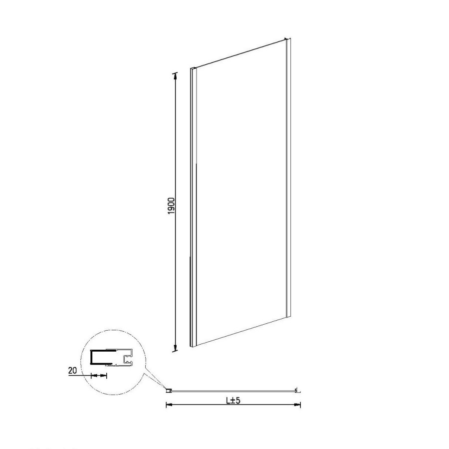 1400 x 700mm Rectangular Sliding Shower Enclosure - Juno