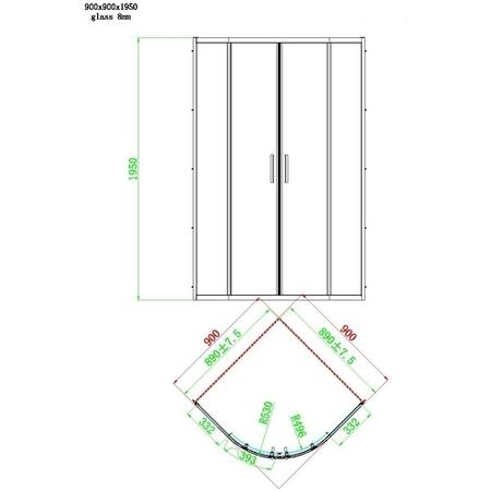 Grade A1 - 900mm Quadrant Shower Enclosure- Pavo