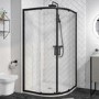 900mm Black Quadrant Shower Enclosure with Shower Tray- Pavo