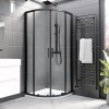 Grade A1 - 800mm Black Quadrant Shower Enclosure - Pavo