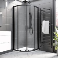 800mm Black 8mm Glass Quadrant Shower Enclosure - Pavo 800mm Black 8mm Glass Quadrant Shower Enclosure - Pavo