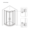 Grade A1 - 800mm Black Quadrant Shower Enclosure - Pavo
