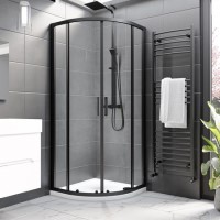 800mm Black 8mm Glass Quadrant Shower Enclosure with Shower Tray - Pavo 800mm Black 8mm Glass Quadrant Shower Enclosure with Shower Tray - Pavo