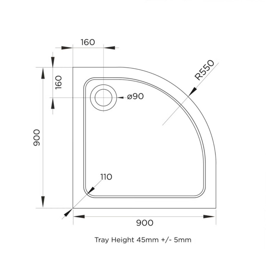900mm Black Quadrant Shower Enclosure Bathroom Suite with Left Hand Toilet & Sink Unit - Pavo