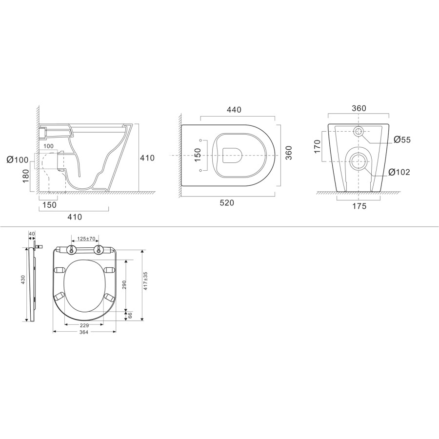 800mm Black Quadrant Shower Enclosure Bathroom Suite with Left Hand Toilet & Sink Unit - Pavo
