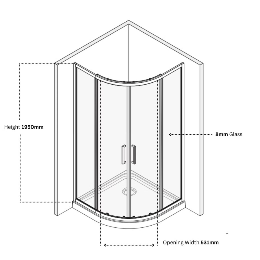 900mm Black Quadrant Shower Enclosure Bathroom Suite with Right Hand Toilet & Sink Unit - Pavo