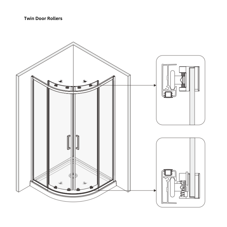 1000mm Black Quadrant Shower Enclosure - Pavo