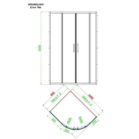 1000x800mm Offset Quadrant Shower Enclosure- Pavo