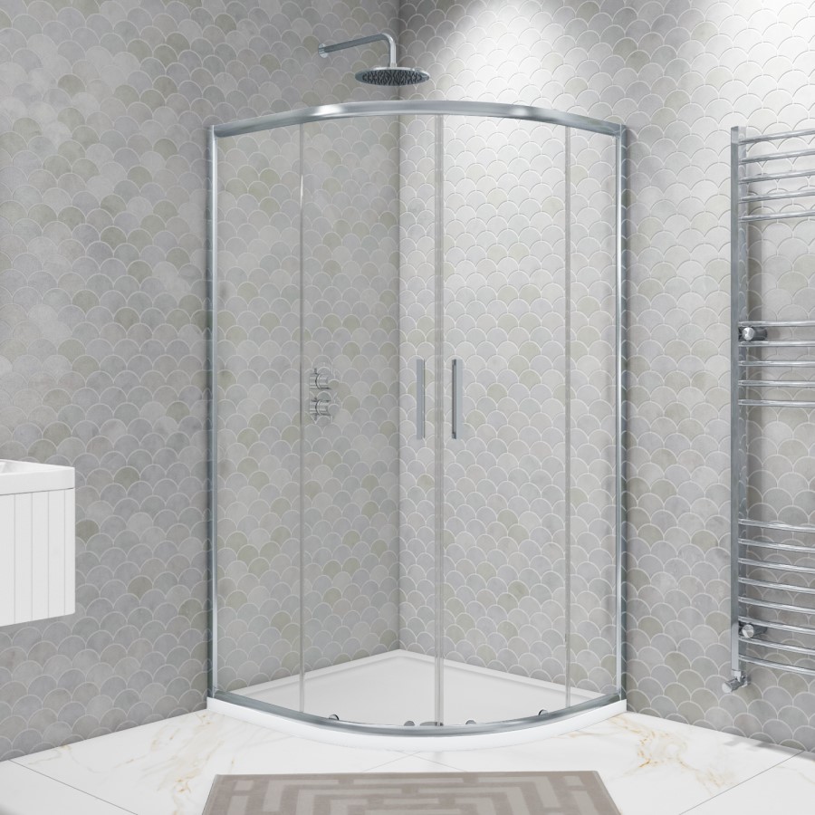 Grade A1 - 1000 x 900 Offset Quadrant Shower Enclosure - Pavo