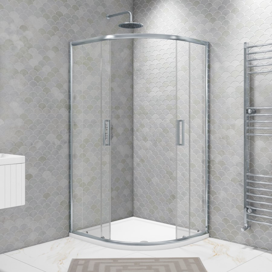 Grade A1 - 1000 x 900 Offset Quadrant Shower Enclosure - Pavo