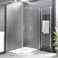 Grade A1 -  Chrome 8mm Glass Offset Quadrant Shower Enclosure 1200x800mm - Pavo Grade A1 -  Chrome 8mm Glass Offset Quadrant Shower Enclosure 1200x800mm - Pavo