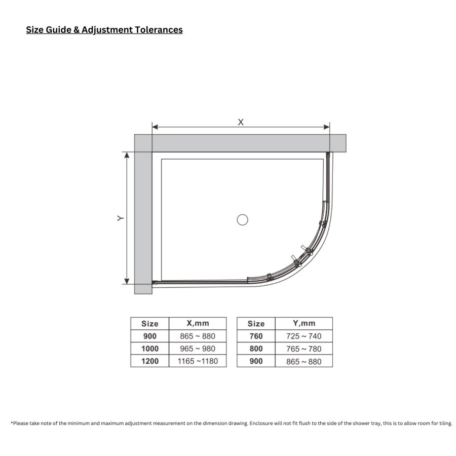 Grade A1 -  Chrome 8mm Glass Offset Quadrant Shower Enclosure 1200x800mm - Pavo