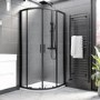 ONLY OPENED - Black 8mm Glass Offset Quadrant Shower Enclosure 900x760mm - Pavo