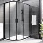 Black 8mm Left Hand Offset Quadrant Shower Enclosure with Shower Tray 1000x800mm - Pavo