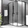 1000x800mm Black Right-Hand Offset Quadrant Shower Enclosure With Shower Tray -  Pavo