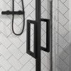 1000x800mm Black Right-Hand Offset Quadrant Shower Enclosure With Shower Tray -  Pavo