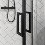 Grade A1 - 1200x800mm Black Offset Quadrant Shower Enclosure - Pavo