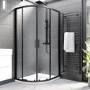 1000x900mm Black Offset Quadrant Shower Enclosure - Pavo