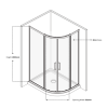 1000x900mm Black Offset Quadrant Shower Enclosure - Pavo