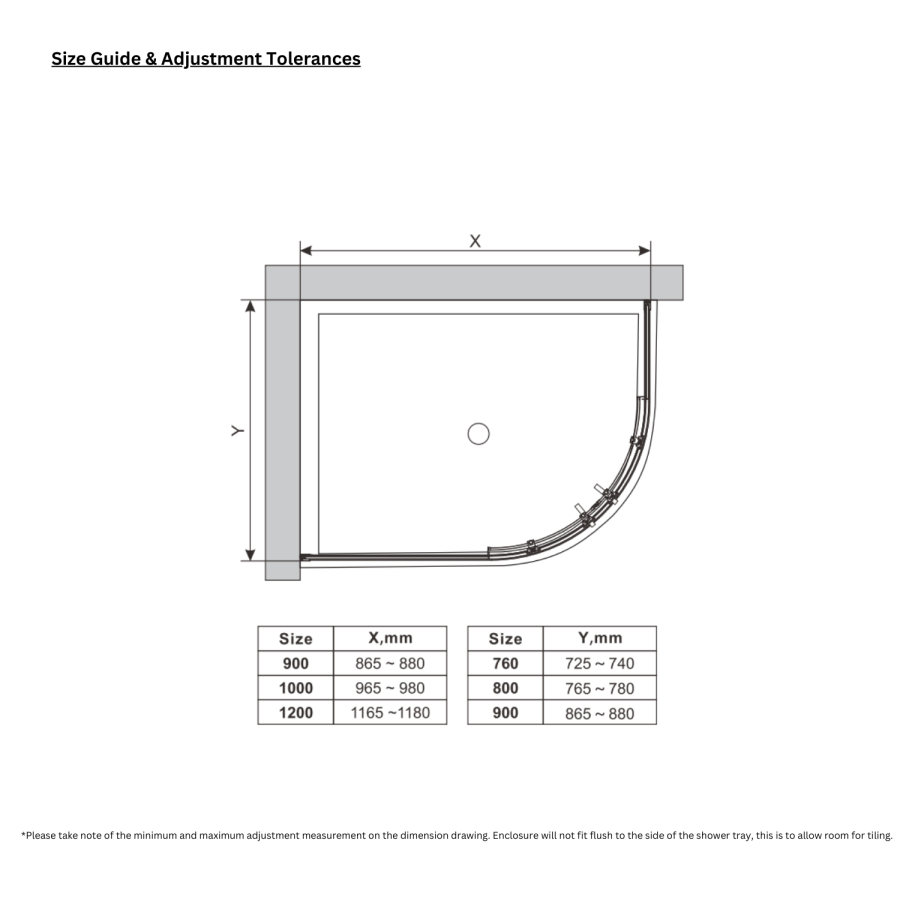 1000x900mm Black Offset Quadrant Shower Enclosure - Pavo